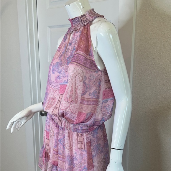 Fate Pink Purple Paisley Mini Dress - Picture 3 of 9